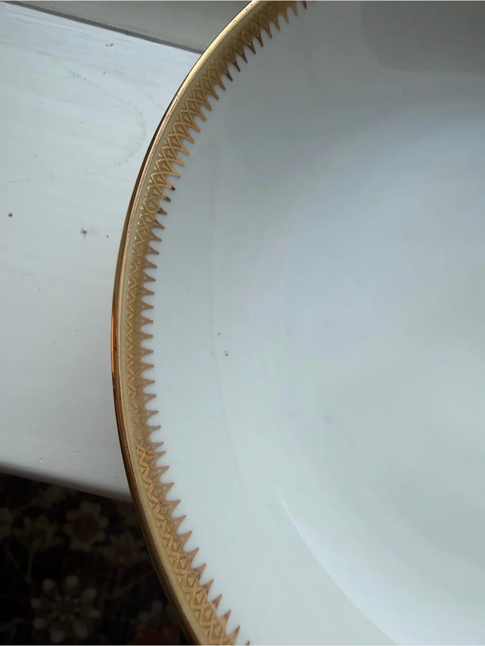 Barvaria Germany Elegant White and Gold Rim Dinner Bowls